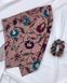 Хустинка 100% італійський шовк MALLOW Silk та в подарунок резиночка, забарвлення: Квіти 1074 фото 3