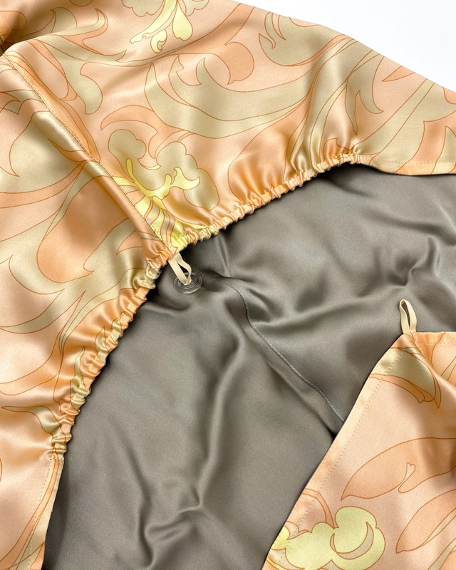 Тюрбан MALLOW Silk двосторонній: натуральний шовк 100% колір ванільний світанок - срібло 1235 фото
