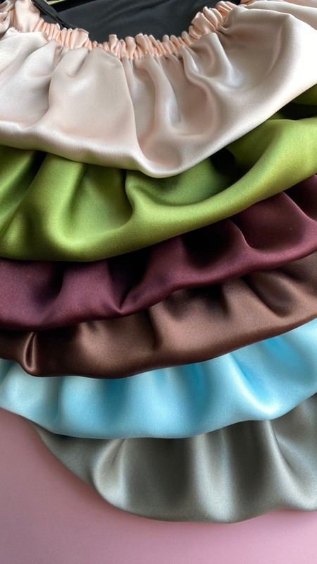 Шовкова шапочка для сну MALLOW Silk 100% шовк, колір пелюстка-ваніль 1056 фото