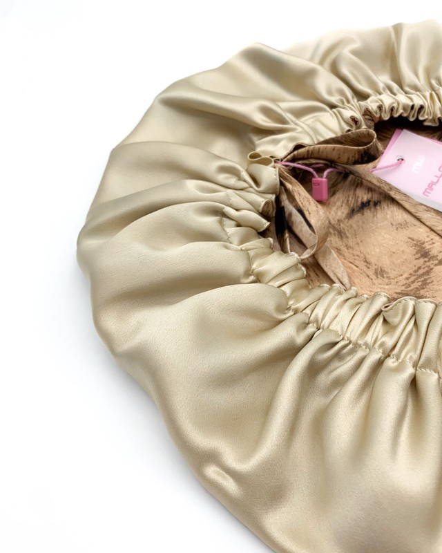 Шовкова шапочка для сну MALLOW Silk 100% шовк, колір леопард-латте 1050 фото