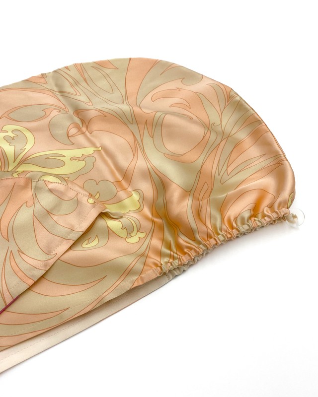 Тюрбан MALLOW Silk двосторонній: натуральний шовк 100% колір ванільний світанок - бежевий 12388 фото