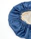 Шовкова шапочка для сну MALLOW Silk 100% шовк, колір ваніль-небо з ванільними пов'язками 1024 фото 1