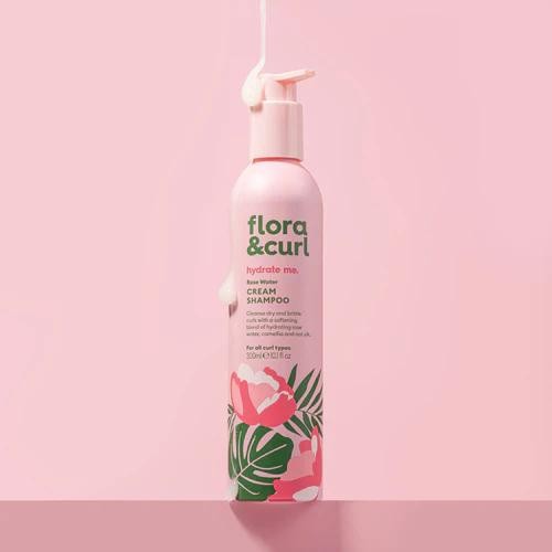 Шампунь Flora&Curl зволожуючий з трояндовою водою Rose Water & Honey Cream Shampoo 1261 фото