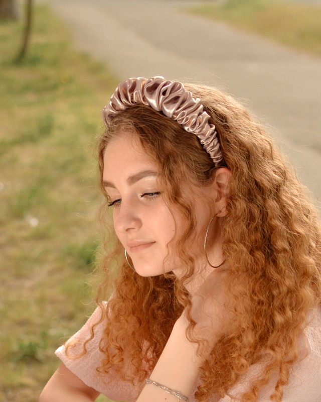 Обруч для волосся MALLOW Silk 100% шовк колір розмір M 998 фото
