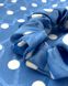 Хустинка 100% італійський шовк MALLOW Silk та в подарунок резиночка, забарвлення: білий горох на блакитному 1078 фото 3