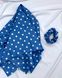 Хустинка 100% італійський шовк MALLOW Silk та в подарунок резиночка, забарвлення: білий горох на блакитному 1078 фото 4