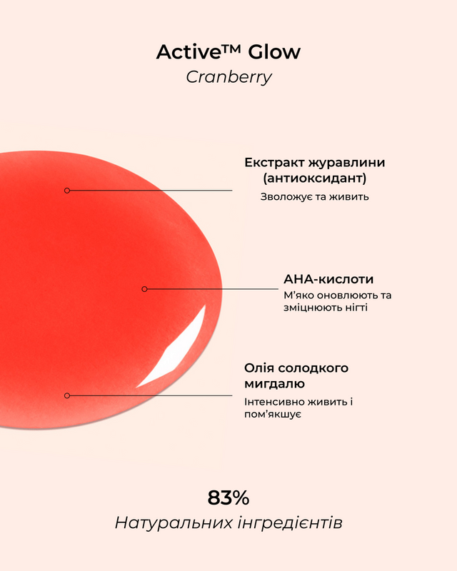 Лак для нігтів з ефектом коралового блиску Manucurist Active Glow Cranberry mc9 фото