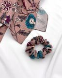 Хустинка 100% італійський шовк MALLOW silk та в подарунок резиночка, забарвлення: Квіти 1074 фото