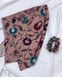 Хустинка 100% італійський шовк MALLOW silk та в подарунок резиночка, забарвлення: Квіти 1074 фото 3