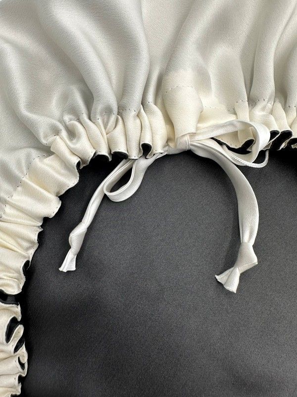 Шовкова шапочка для сну розмір L MALLOW silk 100% шовк у кого середньої довжини волосся 1063 фото