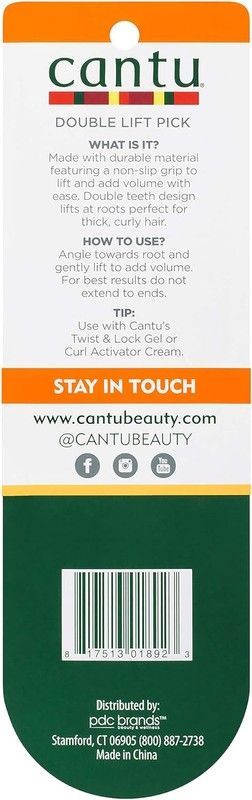 Афропік Cantu Sturdy Double Lift Pick розпушувач для волосся 12002 фото