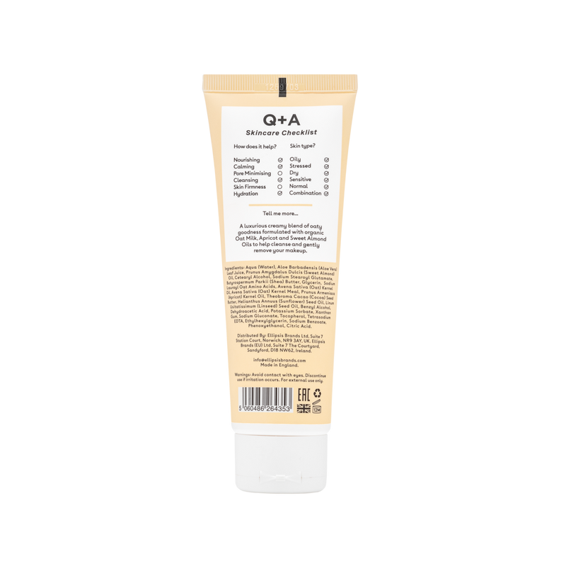 Очищувальний крем для обличчя з вівсяним молоком Q+A Oat Milk Cream Cleanser qa44 фото