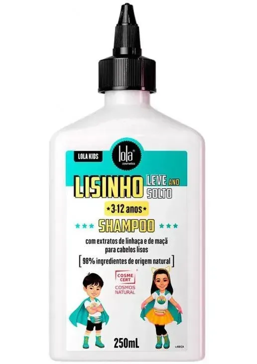 Шампунь Lola from Rio LISINHO, LEVE AND SOLTO SHAMPOO дитячий від 3 до 12 років з льоном та яблуком