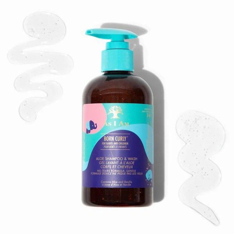 Шампунь дитячий і гель 2в1 As I Am Born Curly For Babies and Children, Aloe Shampoo & Wash з алоє вера AIM01 фото