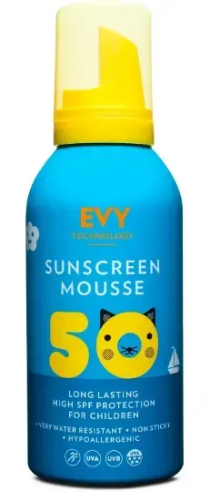 Дитячий сонцезахисний мус EVY Sunscreen Mousse SPF 50 For Kids – Надійний захист дитячої шкіри від сонця