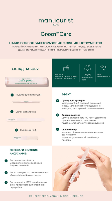 Набір аксесуарів для нігтів Manucurist Trio Glass Naip Preparation mc32 фото
