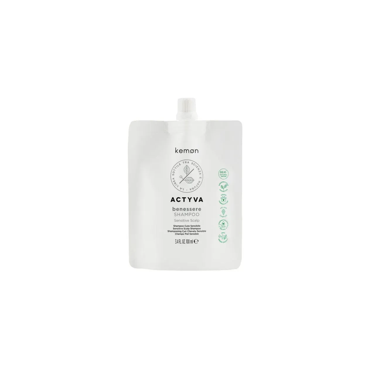 Заспокійливий шампунь Actyva Benessere Shampoo — протизапальна дія та комфорт для шкіри голови