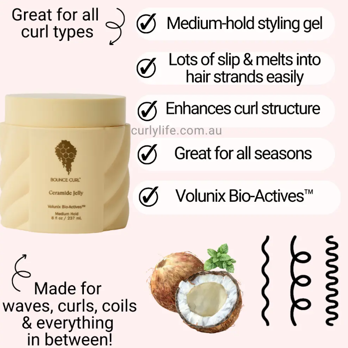 Гель для моделювання кучерів Bounce Curl Ceramide Jelly - Medium Hold Gel 0359 фото