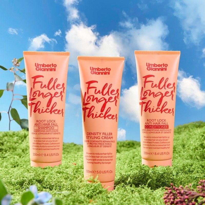 Зміцнюючий шампунь від випадіння волосся Umberto Giannini Fuller Longer Thicker Root Lock Anti-Hair Fall Shampoo 03152 фото