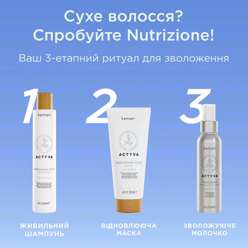 Молочко Kemon Actyva Nutrizione Hydrating Milk зволожуюче kemAn фото