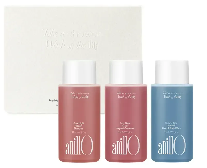 Набір для тіла ANILLO Rosy Night & Shower Time Travel Shower Kit — ідеальний вибір для подорожей та подарунків