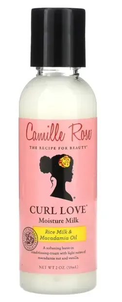 Camille Rose Curl Love Moisture Milk – незмивний кондиціонер з рисовим молоком та олією макадамії для зволоження і м’якості локонів