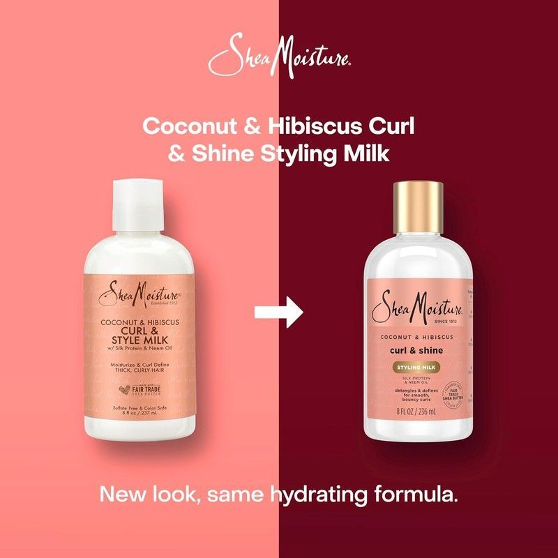 Молочко Shea Moisture Coconut & Hibiscus Curl & Style Milk зволожуюче з кокосом і гібіскусом 1730 фото