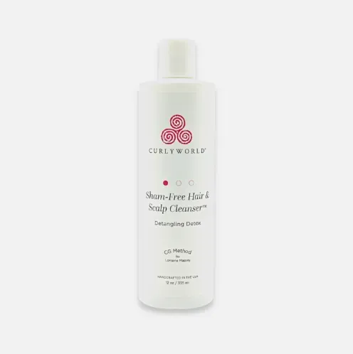 Шампунь CurlyWorld sham-free scalp cleanser дбайливо очищає шкіру голови і волосся