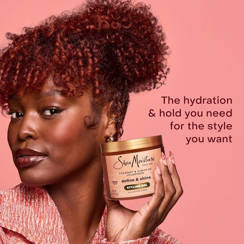 Гель для чітких, пружних та блискучих кучерів Shea Moisture Coconut & Hibiscus + Flaxseed Define & Shine Styling Gel 106570 фото