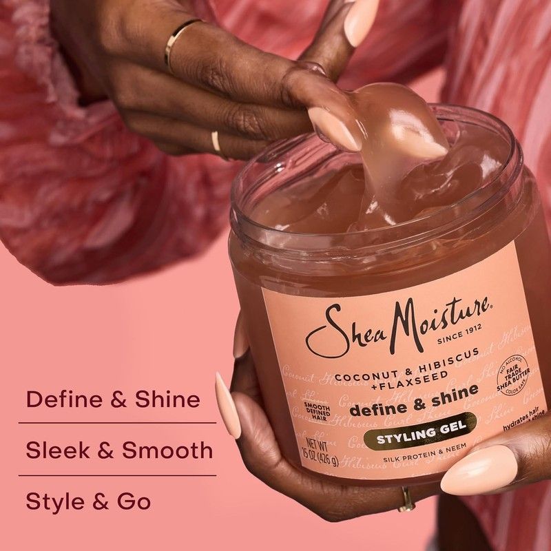 Гель для чітких, пружних та блискучих кучерів Shea Moisture Coconut & Hibiscus + Flaxseed Define & Shine Styling Gel 106570 фото