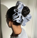 Резинка атласний шовк XXL Grey Pillow Scrunchie Umberto Giannini 68788 фото 2