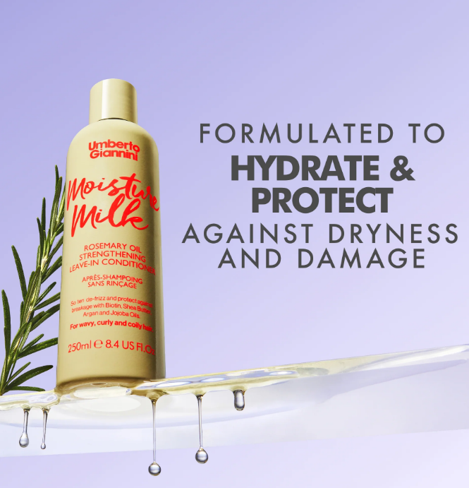 Незмивний кондиціонер з біотином і олією розмарину Strong Curls Moisture Milk Rosemary Oil Leave In Conditioner Umberto Giannini 12368 фото