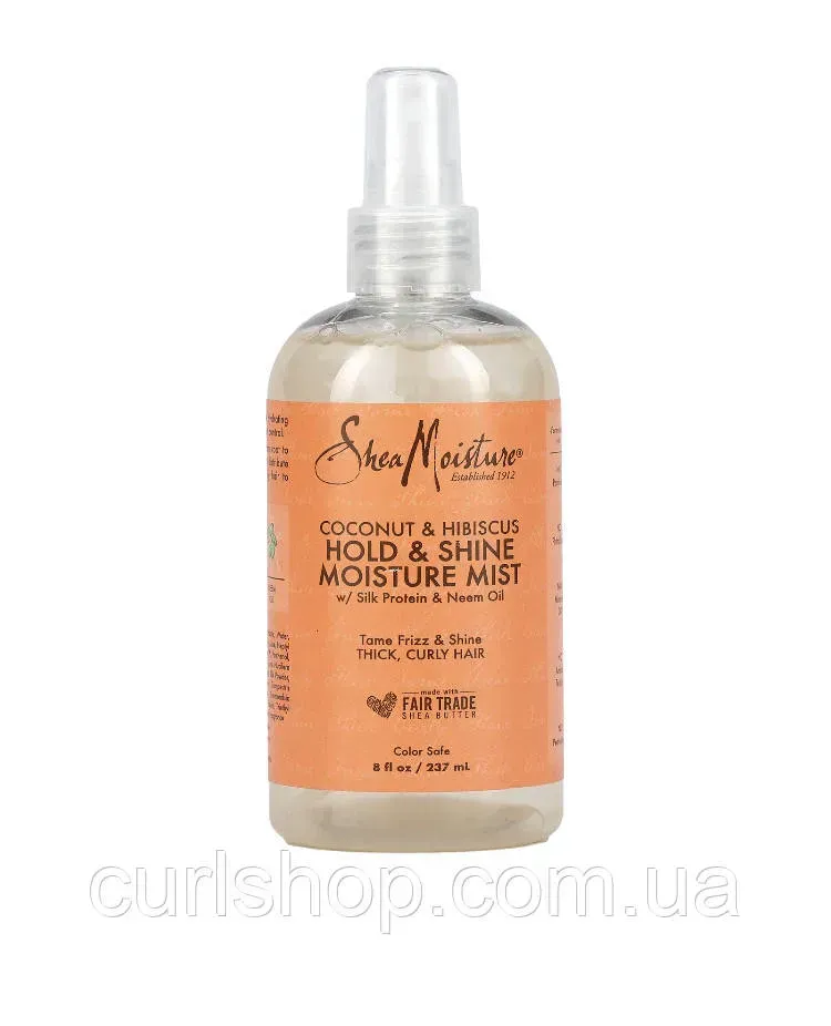 Спрей Shea Moisture зволожуючий для фіксації та блиску Coconut & Hibiscus Hold & Shine Moisture Mist