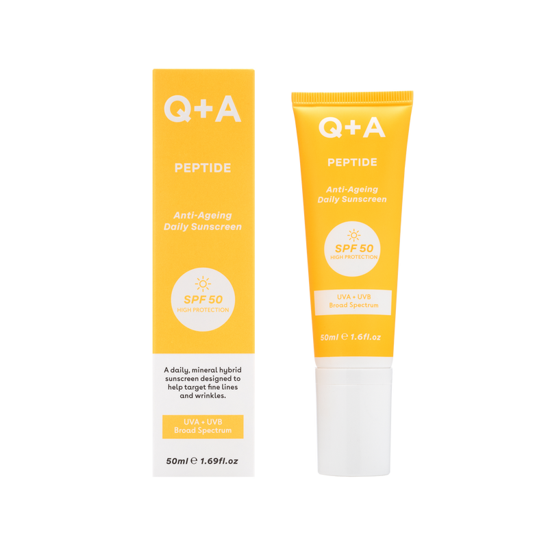 Антивіковий сонцезахисний крем для обличчя SPF 50 Q+A Peptide Anti-Ageing Daily Sunscreen qa17 фото