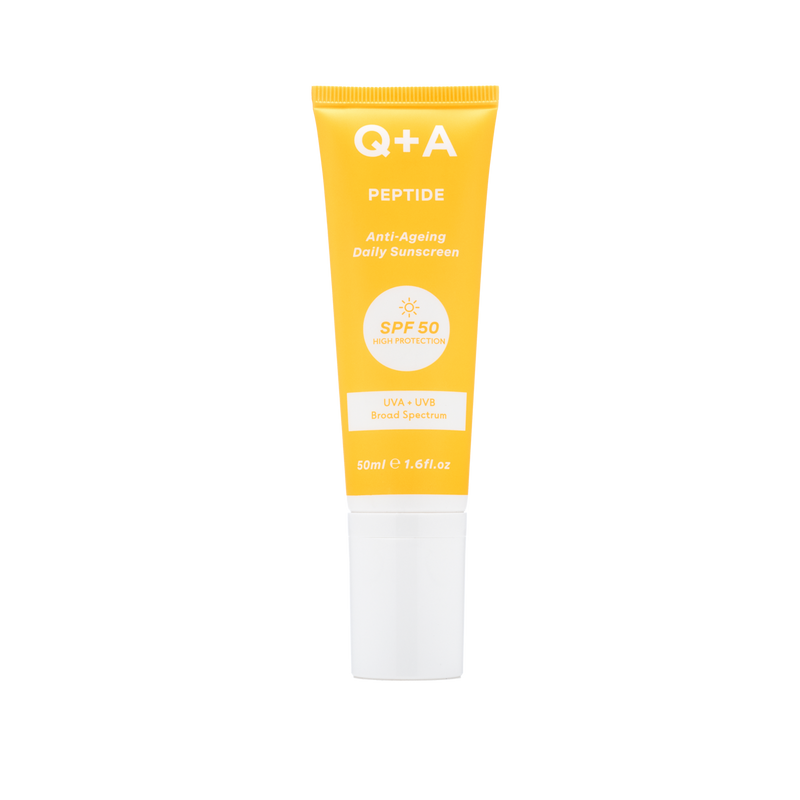 Антивіковий сонцезахисний крем для обличчя SPF 50 Q+A Peptide Anti-Ageing Daily Sunscreen qa17 фото