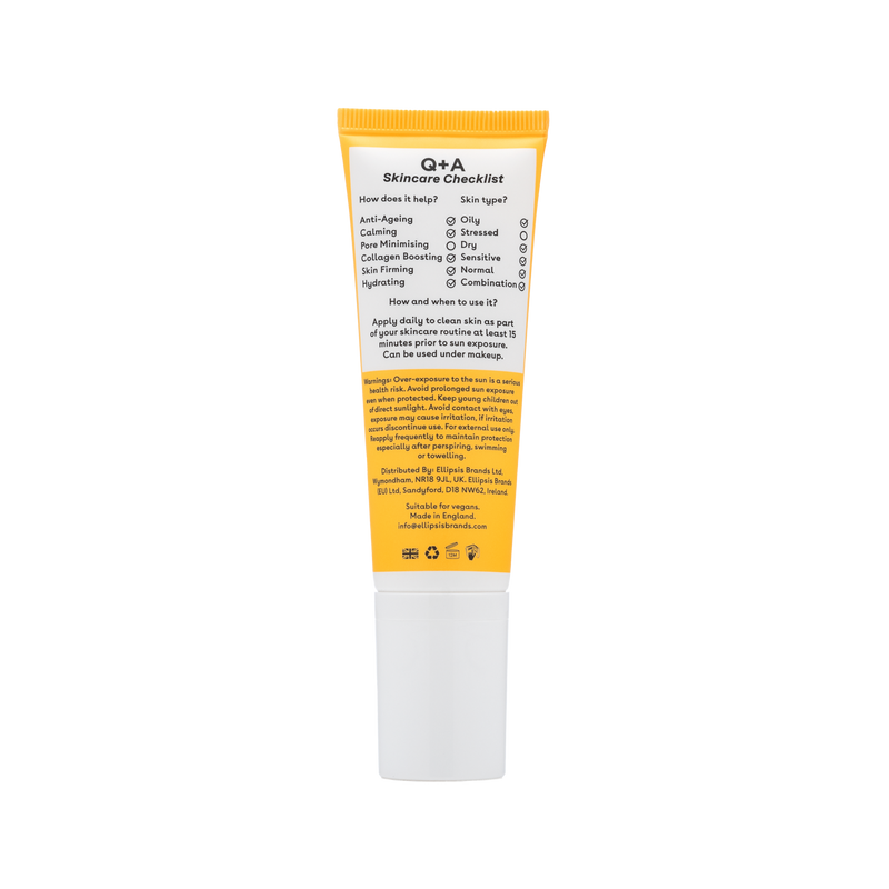 Антивіковий сонцезахисний крем для обличчя SPF 50 Q+A Peptide Anti-Ageing Daily Sunscreen qa17 фото