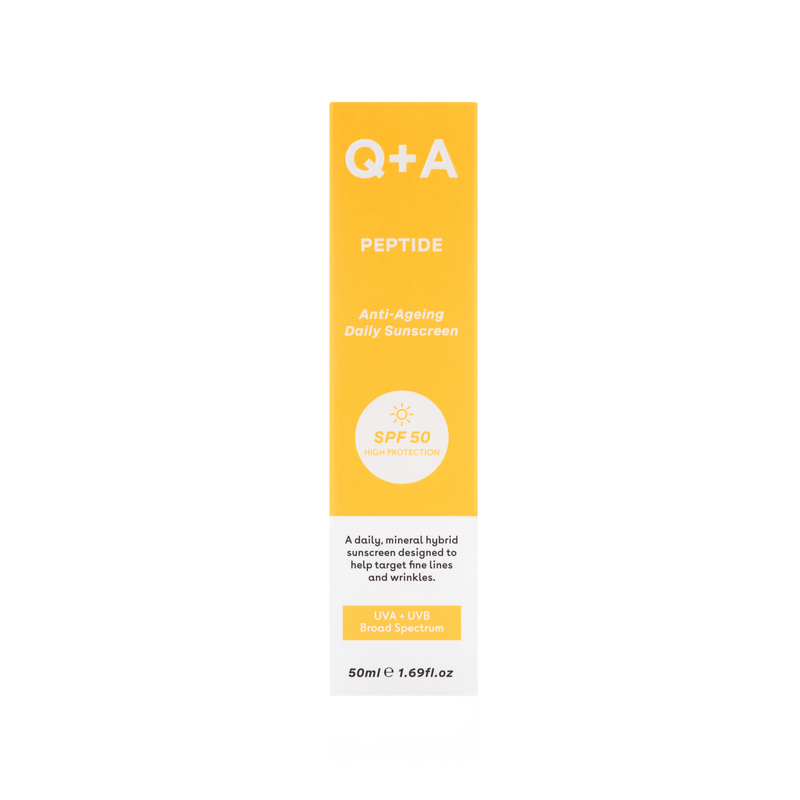 Антивіковий сонцезахисний крем для обличчя SPF 50 Q+A Peptide Anti-Ageing Daily Sunscreen qa17 фото