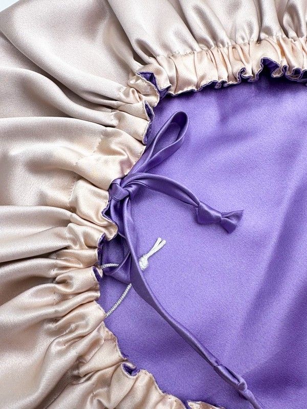 Шовкова шапочка для сну розмір XL MALLOW silk 100% шовк для густого і довгого волосся MSSxl01 фото