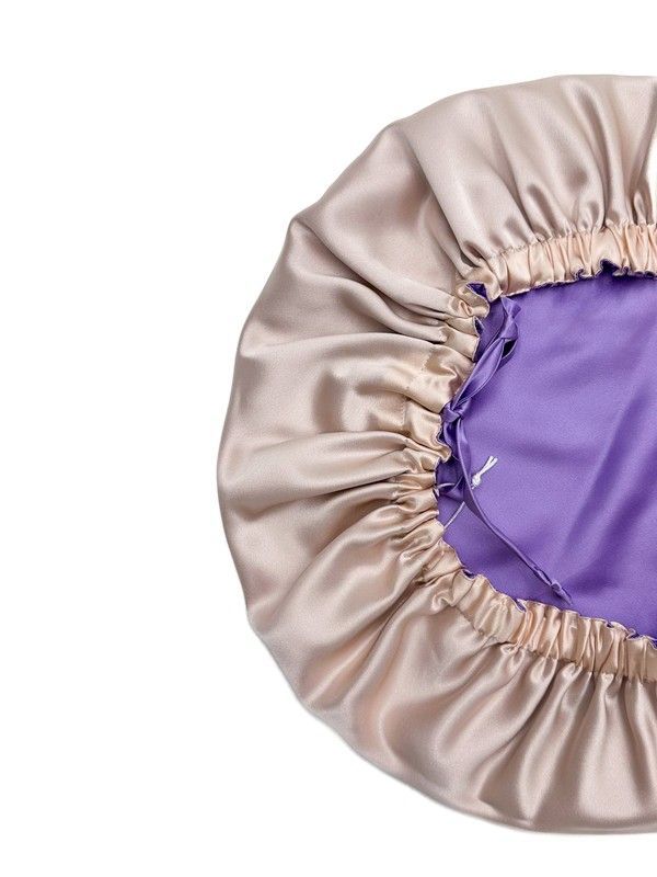 Шовкова шапочка для сну розмір XL MALLOW silk 100% шовк для густого і довгого волосся MSSxl01 фото