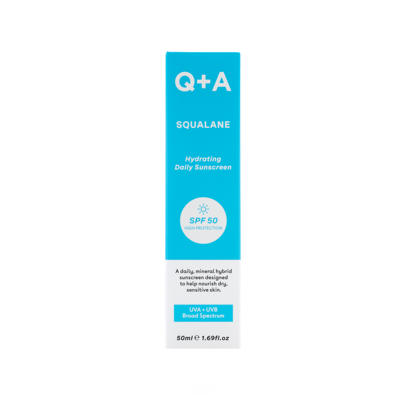 Зволожуючий сонцезахисний крем для обличчя SPF 50 Q+A Squalane Hydrating Daily Sunscreen qa19 фото