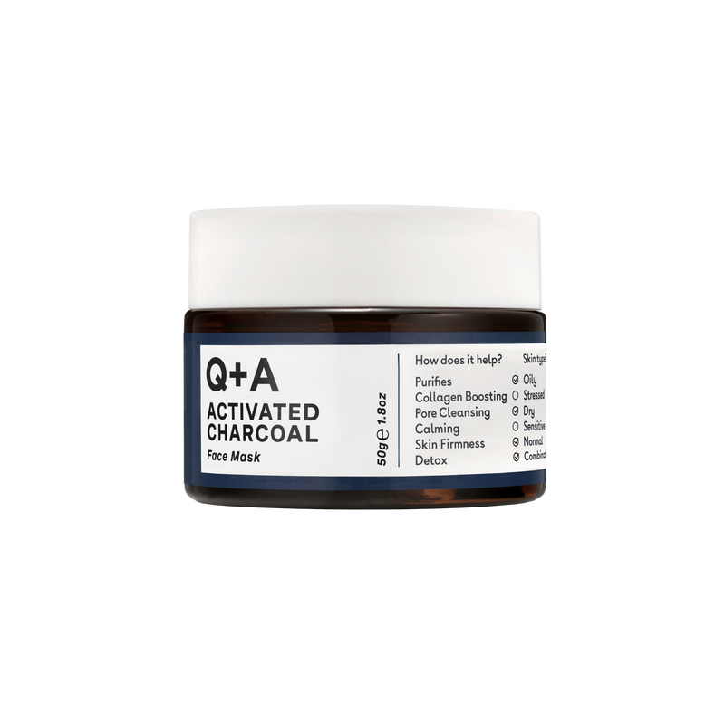 Маска для обличчя детокс з активованим угіллям Q+A Activated Charcoal Face Mask qa22 фото