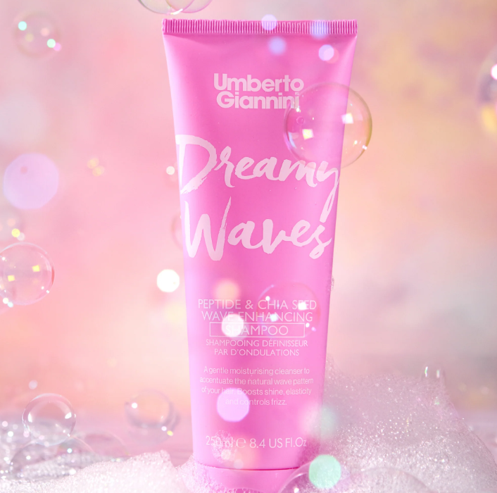 Шампунь для блиску та чіткості хвиль Umberto Giannini Dreamy Waves Peptide & Chia Seed Wave Enhancing Shampoo 0374 фото