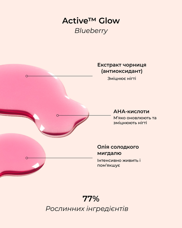 Лак для нігтів з рожевим глянцевим ефектом Manucurist Active Glow Blueberry mc7 фото