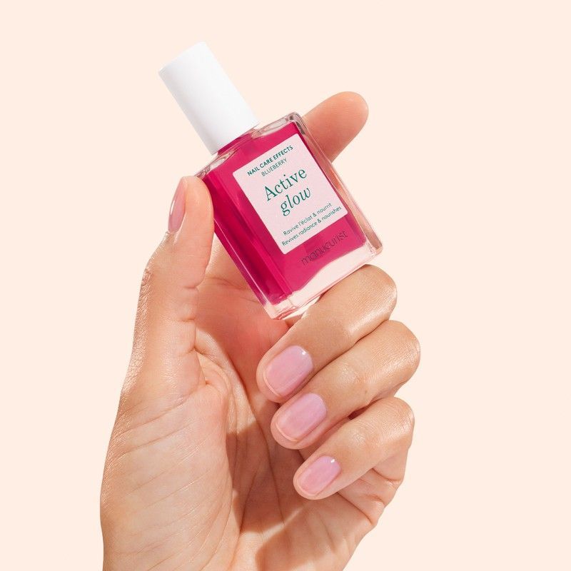 Лак для нігтів з рожевим глянцевим ефектом Manucurist Active Glow Blueberry mc7 фото