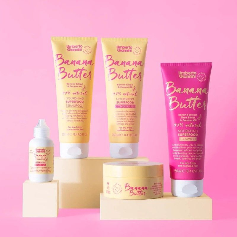 Шампунь Umberto Giannini бананове масло поживний суперфуд Banana Butter Nourishing Superfood Shampoo 952 фото