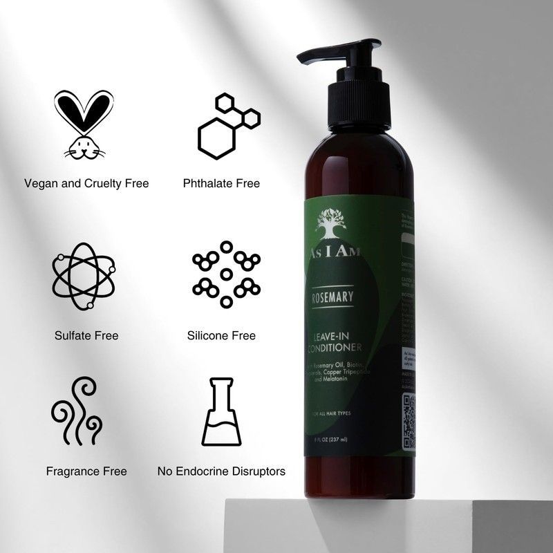 Незмивний кондиціонер As I Am Rosemary Leave-In Conditioner з розмарином для зміцнення 0178 фото