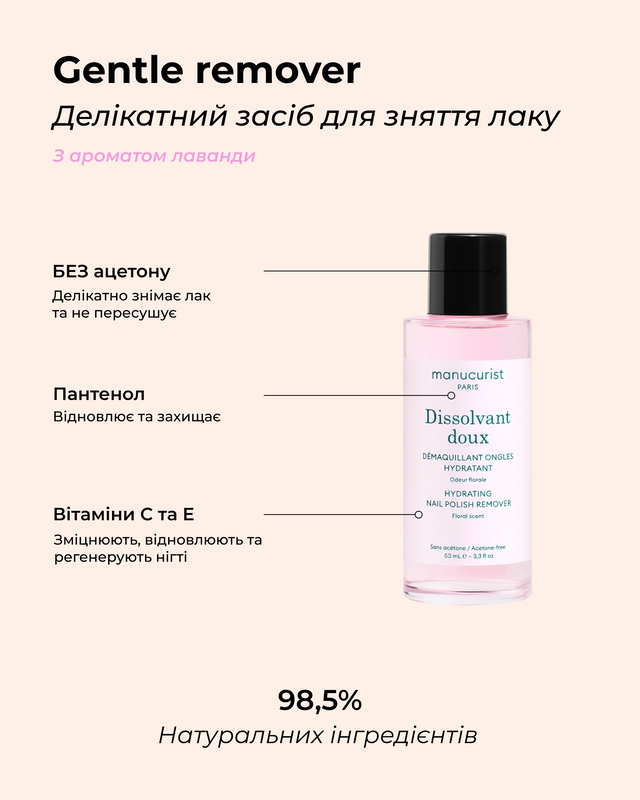 Засіб для зняття лаку Manucurist Dissolvant Doux mc56 фото